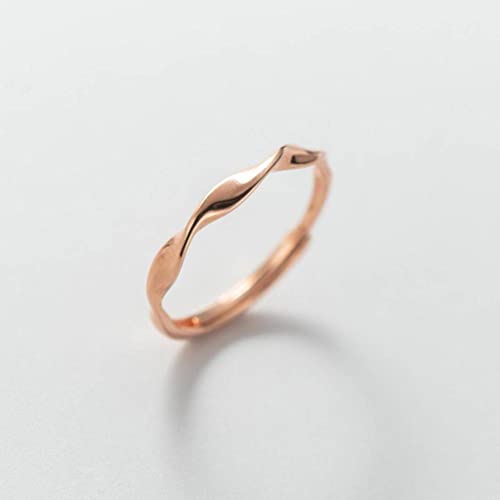 Ring S925 Silberwelle Twist Ring Koreanischer Temperament Ring für Frauen R00678