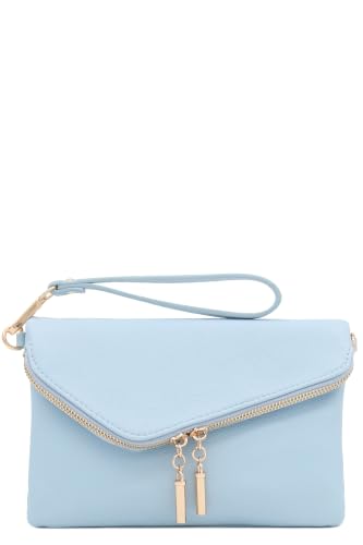 Image of FashionPuzzle Envelope Wristlet Clutch Crossbody Bag with Chain Strap