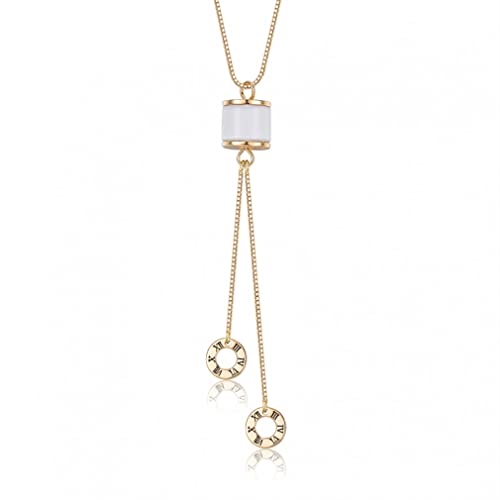 QYYZTQY Double Cercle pour Femmes Collier Pendentif céramique Bijoux féminin fabriqué en Chine