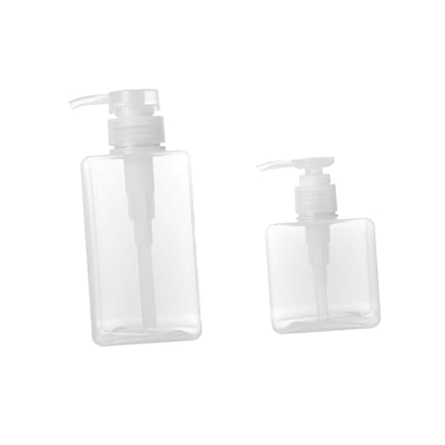 OUNONA 2 piezas Botellas Dosificadoras Recargables Unidades para Champú y Gel de Baño Dispensador Portátil para Viaje Envase Plástico para Lociones y Cremas