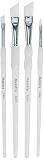 LINZER/American Brush AM 4044 4 Piece White Taklon Angular Artist Paint Brush Set