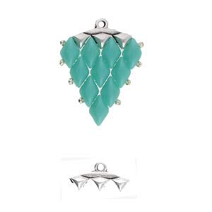 4 VANI III Bead Ending Finding. Quality Silver Plated Jewelry Finding. Cymbal Metal Fashion Elements. Works with GemDuo, SuperDuo and More!