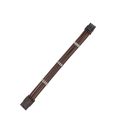 ROBAUN ATX EPS CPU 8PIN Female To Male 4+4Pin 18AWG PSU Sleeved Extension Power Cord/Cable With Sleeving(800mm,Brown)