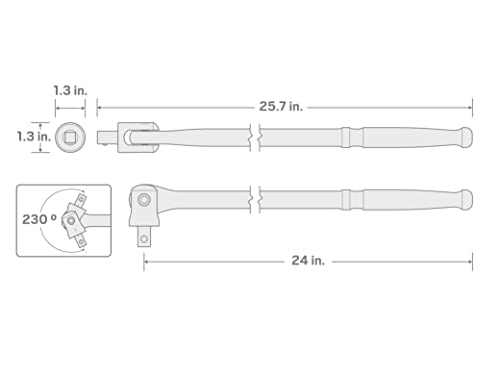 Tekton 1/2 Inch Drive X 24 Inch Breaker Bar | Sbh00224 #TOP6