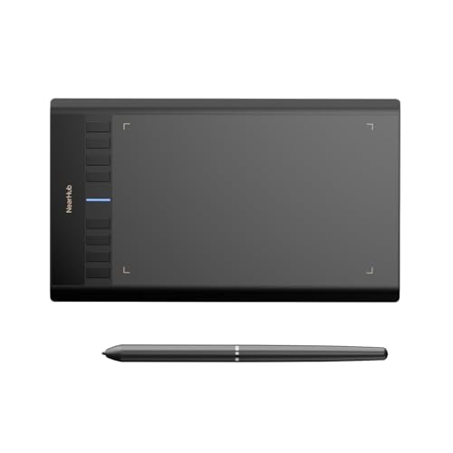 NearHub Graphic Drawing Tablet,10*6 Inch Drawing Tablet with 8 Shortcut Keys,8192 Levles Pressure Battery-Free Stylus Pen,Compatible With Mac Windows and Chromebook (WhiteBoard/Drawing/Remote-working)