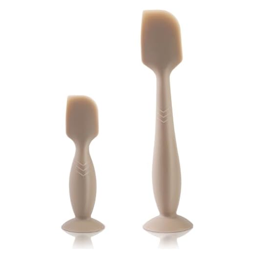 LOTBILL Diaper Cream Spatula, 2 Pack Butt Spatula Baby, Full-Size + Mini Silicone Diaper Cream Applicator for Babies, Newborn Baby Necessities (Brown)