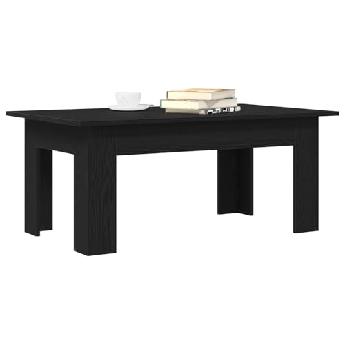 Table basse moderne robuste chêne noir 100 cm stable - 5
