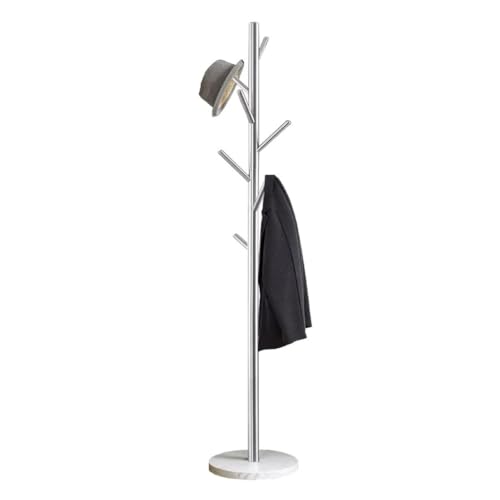 Perchero de pie con base de mármol estable para colgar ropa y bolsos 2