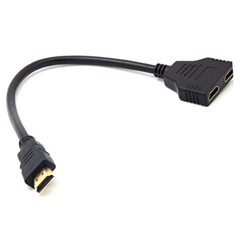 POPETPOP 1pc Male to Female Splitter Cable High-Definition Converter for Dual Output Patch Cord for Compatible Devices Easy Connection Without Unplugging