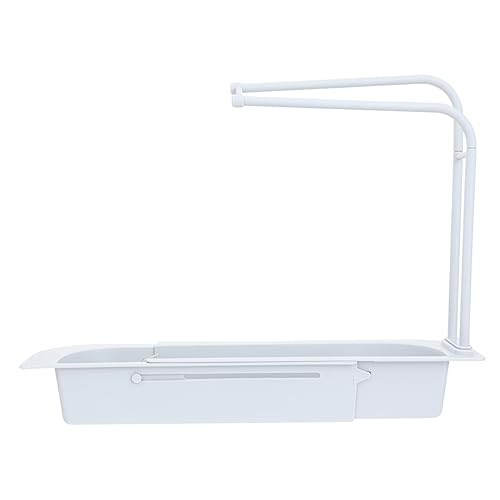 GRIRIW Estante de Fregadero Telescópico para Almacenamiento Práctico y Conveniente Soporte para Utensilios de Cocina Color Gris