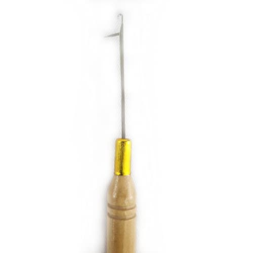 Agulha De Mega Hair Com Cabo De Madeira Profissional 1 Unid