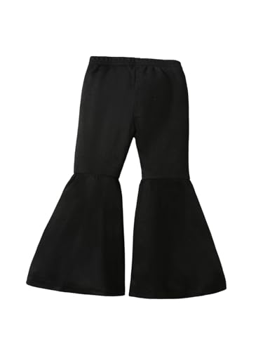 Image of WDIRARA Toddler Girl's Elastic Waist Flared Pants Stretch Bell Bottom Trousers
