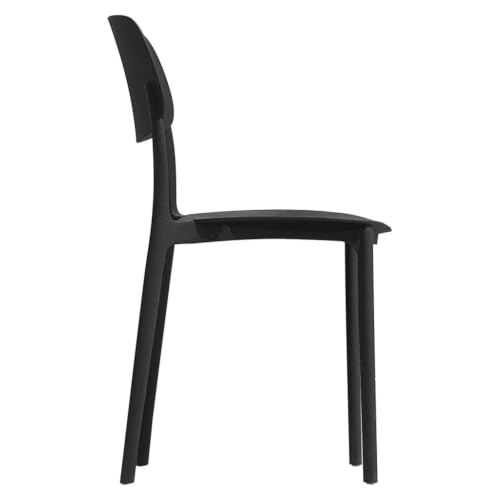 Image of Dream Furnishing - Set of 8 Stackable Dinning Chairs for Home Cafe Office Hotel for Indoor and Outdoor Patio (Black Set 8)