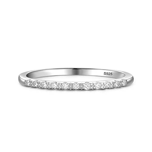 Banemi Anillos Silver, Anillos de Compromiso Mujer Plata Esterlina de Zirconia Cúbica Anillo de Pareja de Regalo de San Valentín 12