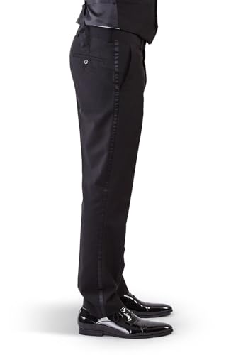 AZAR MAN Slim Fit Tuxedo Suit 2 Button 3 Piece Vested Satin Notch Lapel 40304