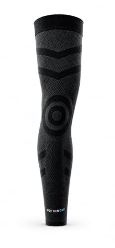 MOTIONONE Full Leg Compression Sleeve Supporting Pain Relief, Swelling, Performance + Recovery Ideal for Men and Women in Sports and Everyday Activities (Large)