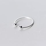 PRETTYLE Anillo de Plata S925, Anillo Abierto de Bola de Cuentas de Luz Simple Femenina, Anillo de Cola de Moda para Niñosanillo de plata s925, Apertura regulable