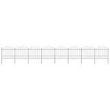 Homgoday Stahlzaun 13,6m Schwarz - Hochwertiger Gartenzaun mit Speerspitzen und Stütze für Privat- und Geschäftsgrundstücke Model277746