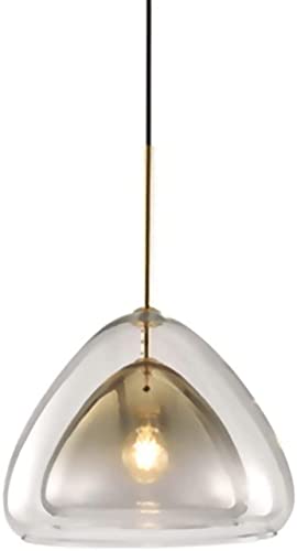 Machine Pendentif Lights V-Option V-Double Couche Verre Pendentif en Verre Lumière Industrielle Triangle Transparent Landelier Loft Suspendu Lampe Suspendue - Plafonniers rétro [Classe d'énergie A +]
