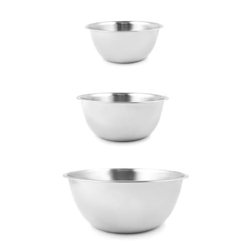 Image of Fox Run Stainless Steel Mixing Bowl, Set of 3 Nesting Mixing Bowls