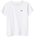 Lacoste Unisex-Child Sport Short Sleeve Crewneck Ultra Dry Classic T-Shirt, White, 4