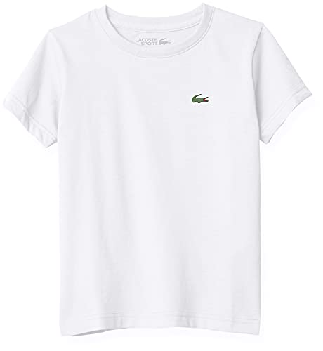 Lacoste Unisex-Child Sport Short Sleeve Crewneck Ultra Dry Classic T-Shirt, White, 6
