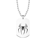 GAUEIOUR Collar con colgante de héroe de araña, inspirado en la película de araña, collar con colgante de acero inoxidable, accesorios para fanáticos de la película, regalos para hombres y mujeres