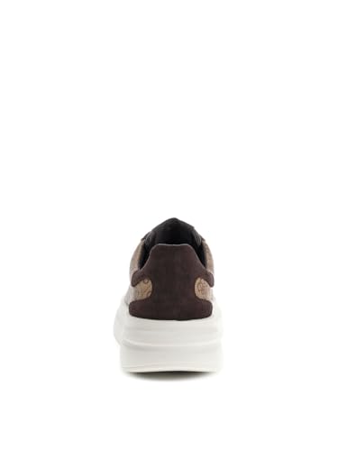 Guess Para Hombre. FMPVIBFAL12 Zapatilla Elba Logotipo 4G MarróN (44), Plano, Cordones, Casual - 3