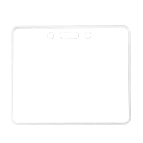 Image of Amazon Basics Horizontal Clear Plastic ID Badge Holders, 3.38 inch x 2.38 inch, for Events, Pack of 50