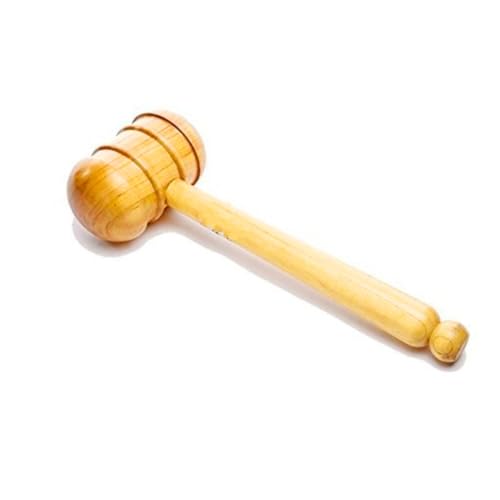 Image of Wooden Cricket Bat Mallet Hammer | Double-Sided Wooden Knocking Mallet for Bat Pressing & Conditioning | Heavy Duty Hammer Tool for Knocking New Bats, Improving Stroke, Shape & Durability