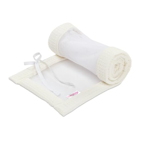 babybay Tour de lit en maille gaufrée compatible avec les modèles Maxi, Boxspring, Comfort et Comfort Plus, ivoire