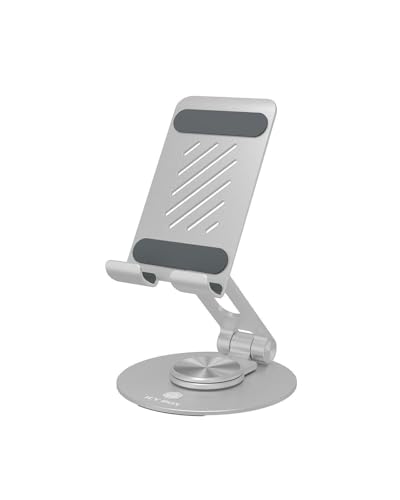 ICY Box IB-TH201-R Support pour Smartphone et Tablette jusqu'à 12,9" en Aluminium et Acier au Carbone, Coussinets en Silicone, Ergonomique, réglable, Compact et Portable
