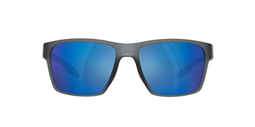 Native Men's XD9041 Breck Square Sunglasses, Matte Smoke Crystal/Blue Mirrored Polarized, 56 mm