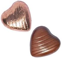 Chocolate Factory Rose Gold Foil Wrapped Heart Shaped Milk 500 g, Copper, Pack of 1
