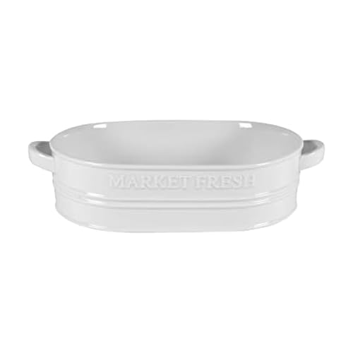 Everyday White by Fitz and Floyd Market Fresh Casserole Baking Dish, 3 Quart