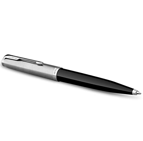 Image of Parker 51 Ballpoint Pen Black Barrel with Chrome Trim Medium Point with Black Ink Refill Gift Box