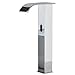 Produktbild XJTNLB Wasserhahn mit Sensor Warm Kalt Wasserhahn Bad Wasserfall aus Messing Waschbecken Armaturen Automatischer Wasserhahn Bad,Chrom-B,Hoch