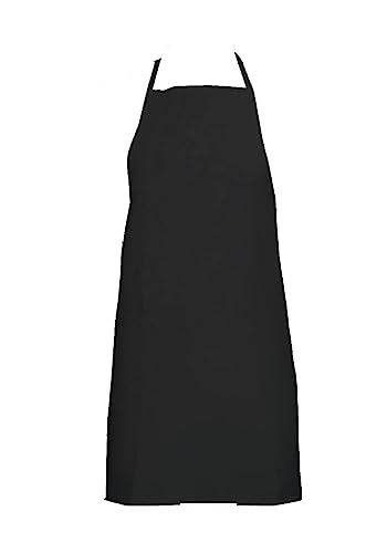 IBEX Unisex Bib Apron - No Pocket, Professional Kitchen Apron for Chefs Waiters, Cooks, Bar Staff, Catering, Black