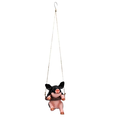 Cochon oscillant pour jardin HEEPDD : statue de décoration intérieure et extérieure de 8.27 pouces - 6