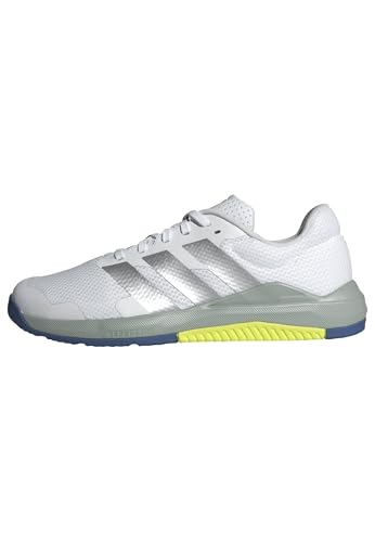 adidas Mujer Dropset Base Training Shoes, FTWR White/Matte Silver/Wonder Sage, 41 1/3 EU