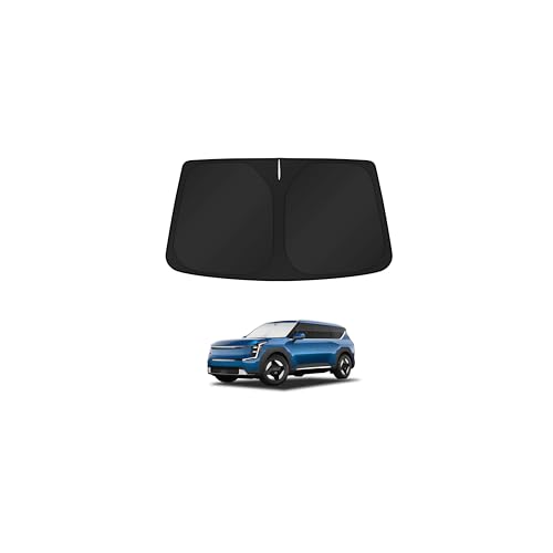 Image of KUST Windshield Sun Shade for Kia EV9 2024 2025 2026 Window Accessories Shade Sun Visor Cover Foldable Block UV Rays