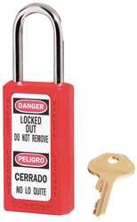 Lockout Padlock, KA, Red, 1/4In Shackle Dia