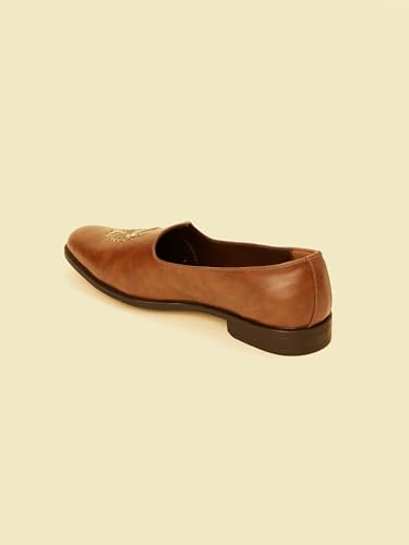 Image of Manyavar Men's Self Embroidered Loafers Style Shoes| Ethnic Juttis and Mojaris