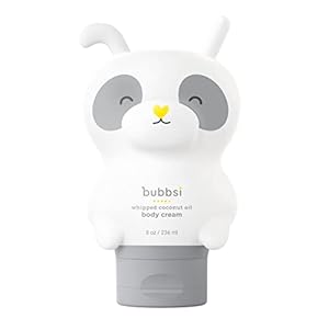 Bubbsi Whipped Coconut Oil Baby Lotion for Eczema, Dry Skin, Baby Acne, KP | Organic Coconut Oil, Shea Butter, Vitamin E | Light, Natural Scent | EU Compliant, Vegan (Refillable, 8oz)