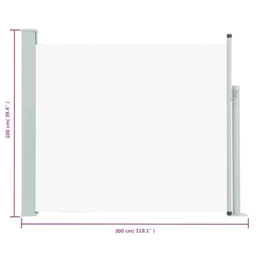 vidaXL-Retractable-Side-Awning-for-Patio-Terrace-Balcony-Durable-Privacy-Screen-UV-Tear-Resistant-Polyester-Easy-Assembly-Cream-Gray vidaXL Retractable Side Awning for Patio Terrace Balcony Durable Privacy Screen UV Tear Resistant Polyester Easy Assembly Cream Gray