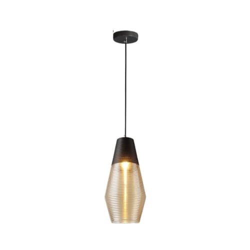 Suspension en verre ambré style nordique luminaire îlot cuisine et salon