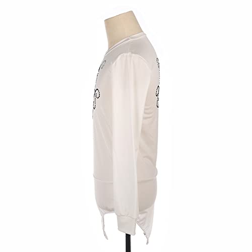 Roupas de patinação artística para meninos e homens, collant de manga comprida com strass branco cin