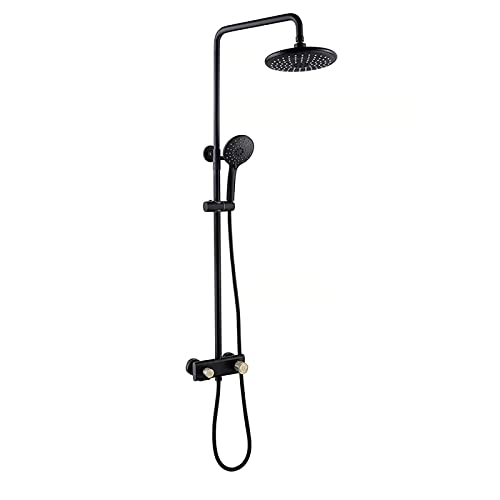 Système de douche avec pomme de douche de pluie ensemble de douche mural monocommande et bec