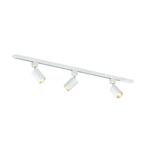 Qub Focus III Monophasé Luminaire Plafonnier LED – 100cm - 3x GU10 Spot Sur Rail - 1x 1m Barre de Spot Plafond – I-Form - Plafonnier intérieur Blanc...