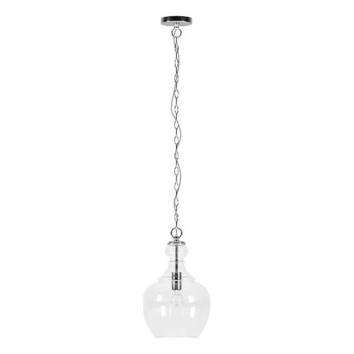 Image of Henn&Hart 11 inch Pendant Light Fixture with 6' Adjustable Cord, Brushed Silver